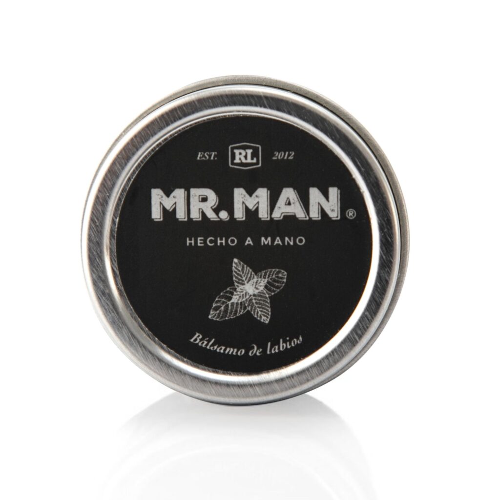 Bálsamo para labios Mr. Man en envase metálico, 30 g