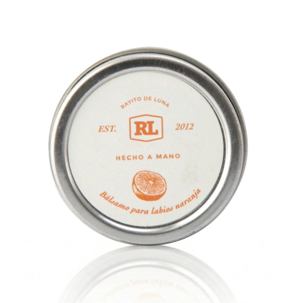 Bálsamo para labios de naranja Rayito de Luna en envase de aluminio, 30 g