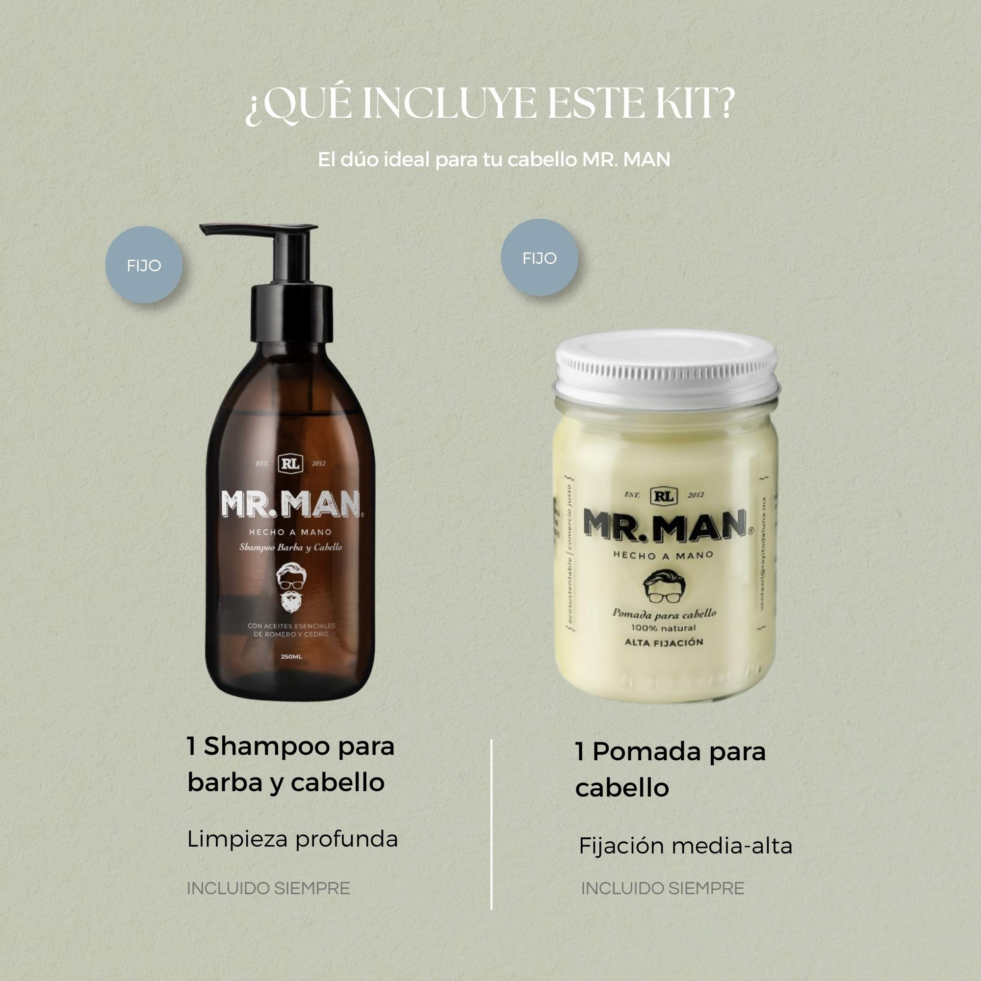 Kit shampo Mr. Man y Pomada para cabello Mr. Man