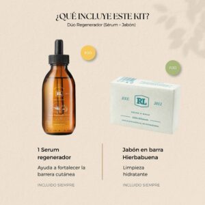 Kit regenerador: serum 120 ml y jabón de hierbabuena 100grs